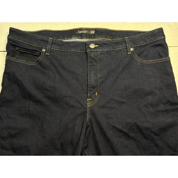 Lauren Ralph Lauren Modern Fit Stretch Jeans Womens 20W Dark Wash 27 Inseam - Picture 3 of 9